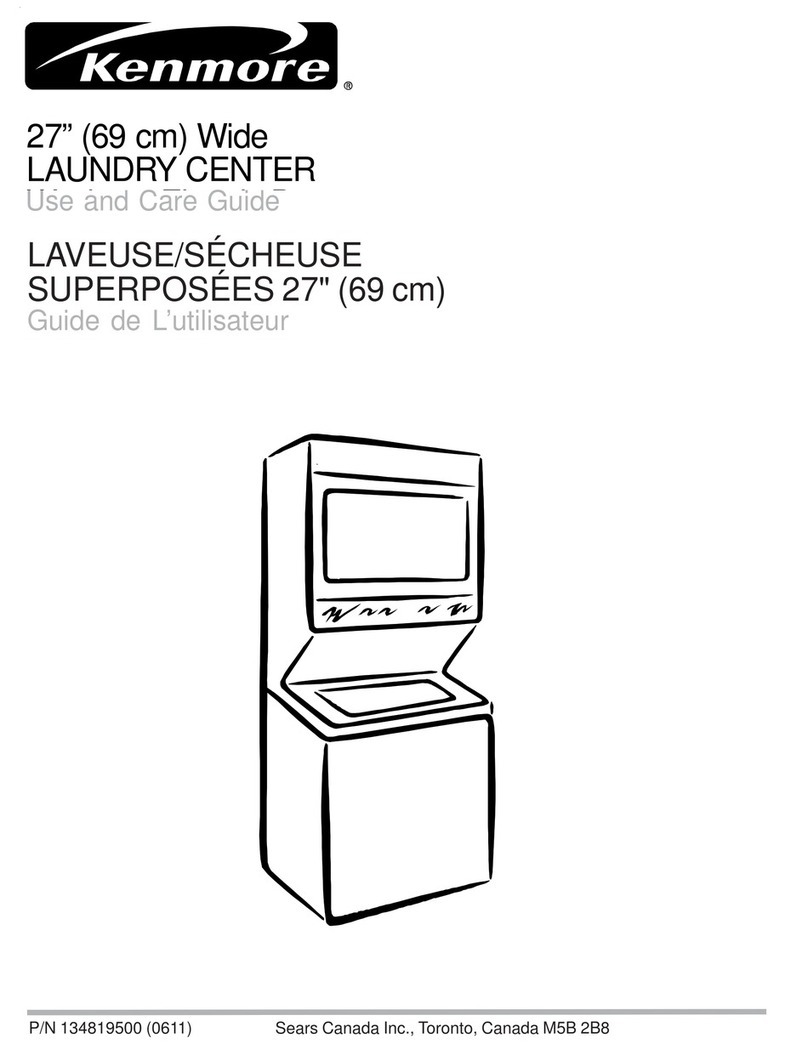 Kenmore Kenmore 27" Wide LAUNDRY CENTER Washer -... User manual