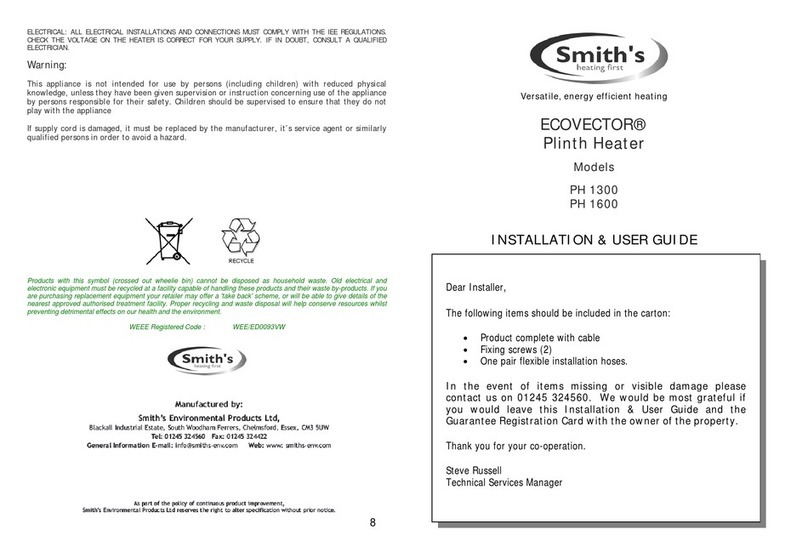 Smith's Heating First ECOVECTOR PH 1300 Installation & user guide