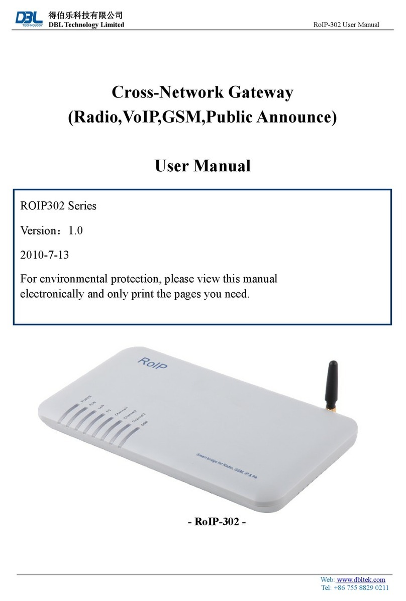 DBL Technology ROIP302 Series user manual DBL Technology ROIP302 Series user manual