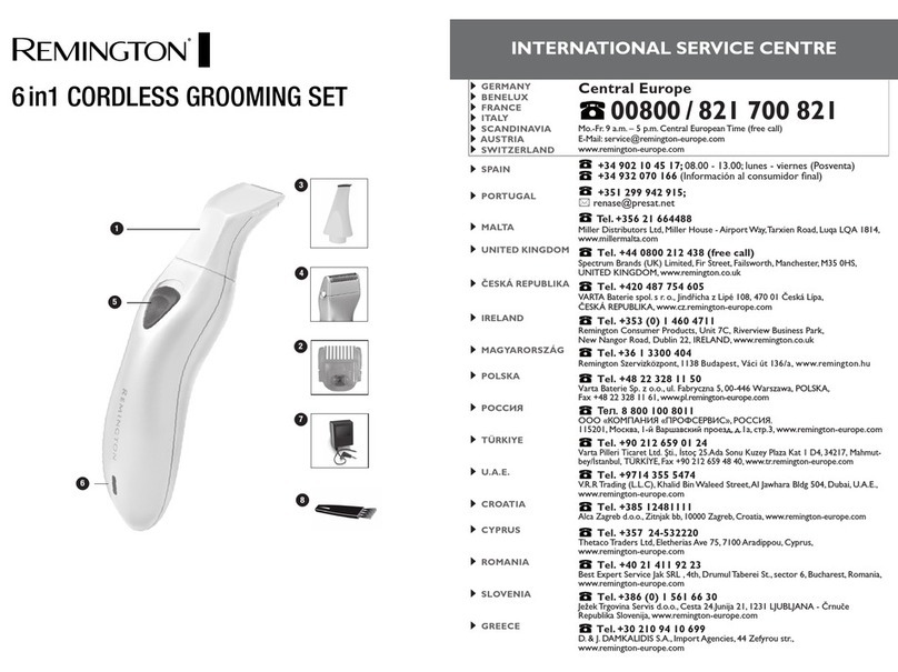 Remington Smooth & Silky WPG2000 User manual