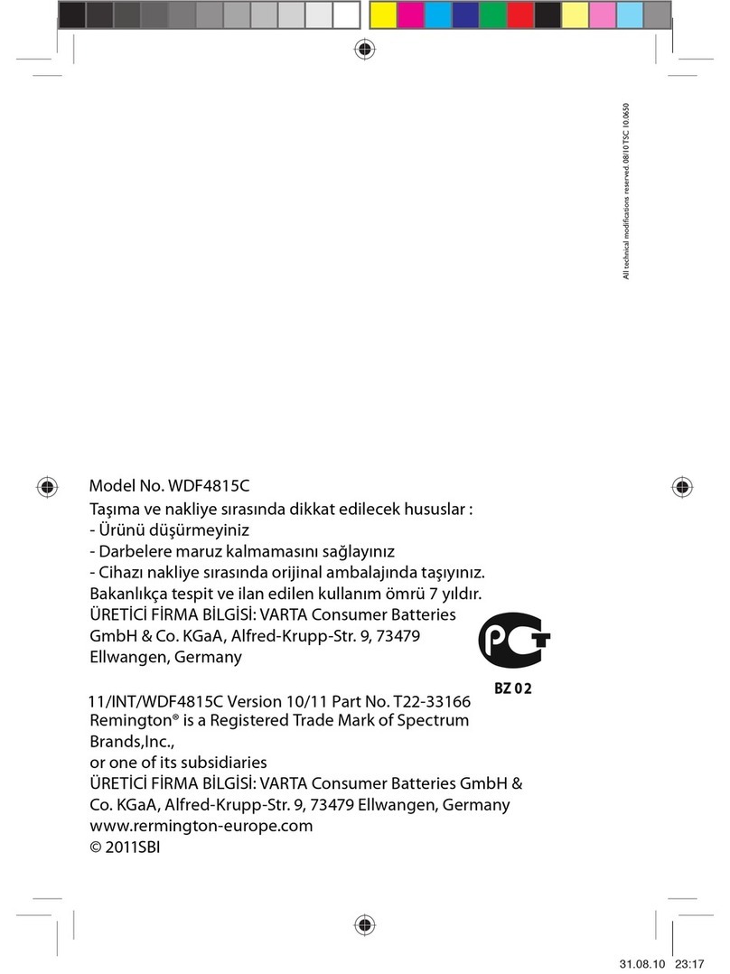 Remington WDF4815C smooth & silky User manual