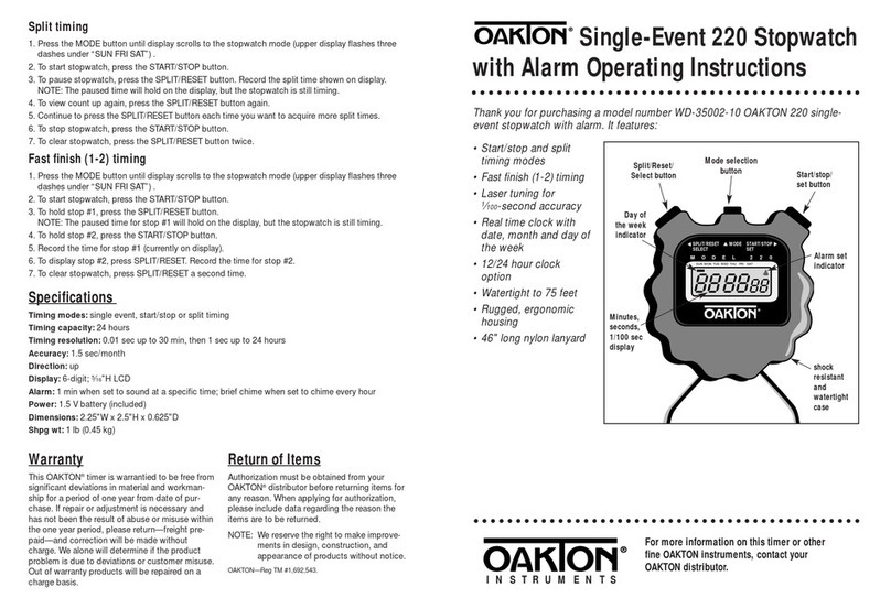 Oakton Single-Event 220 Operating instructions & cook book