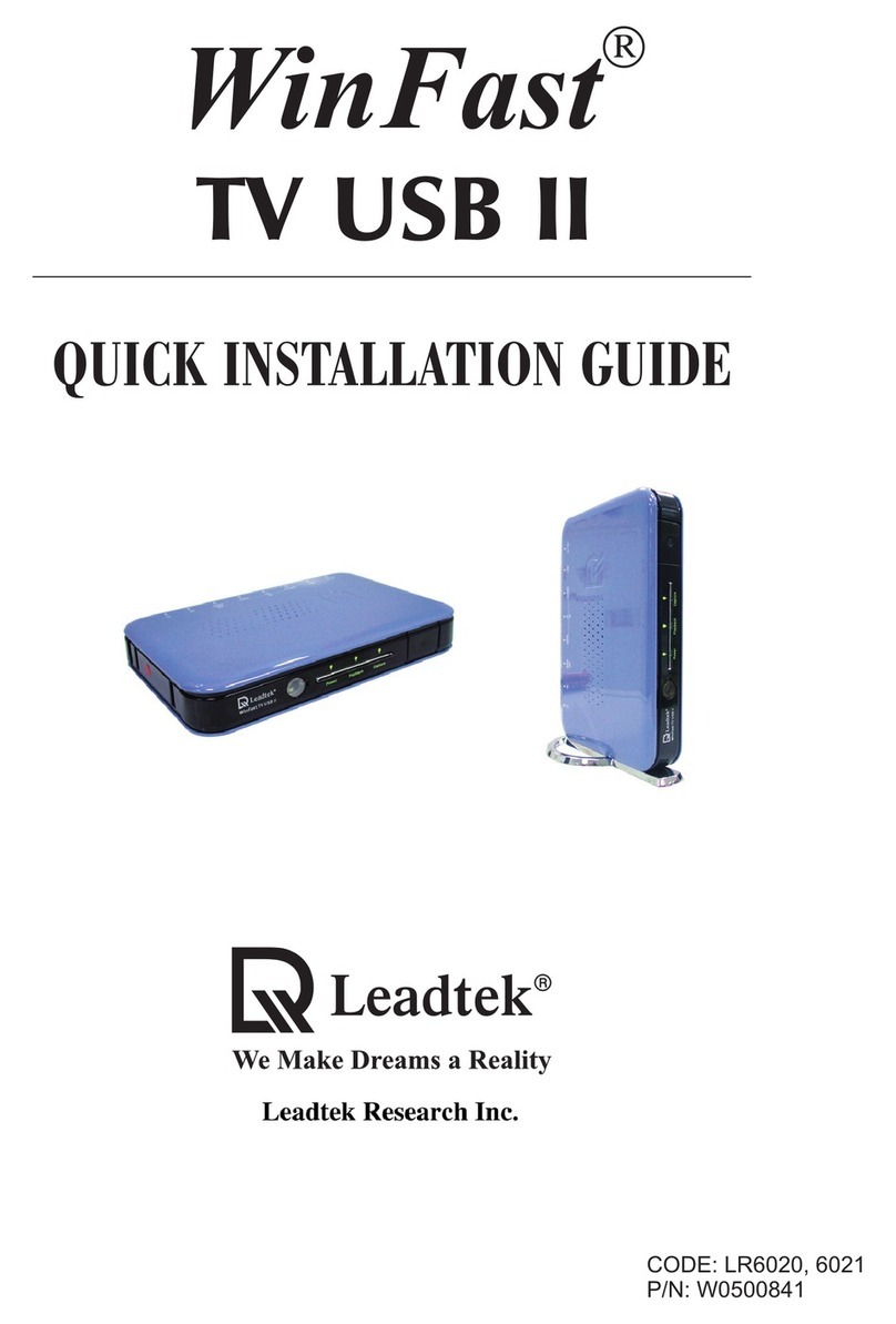 Leadtek WinFast TV USB Series Quick installation guide
