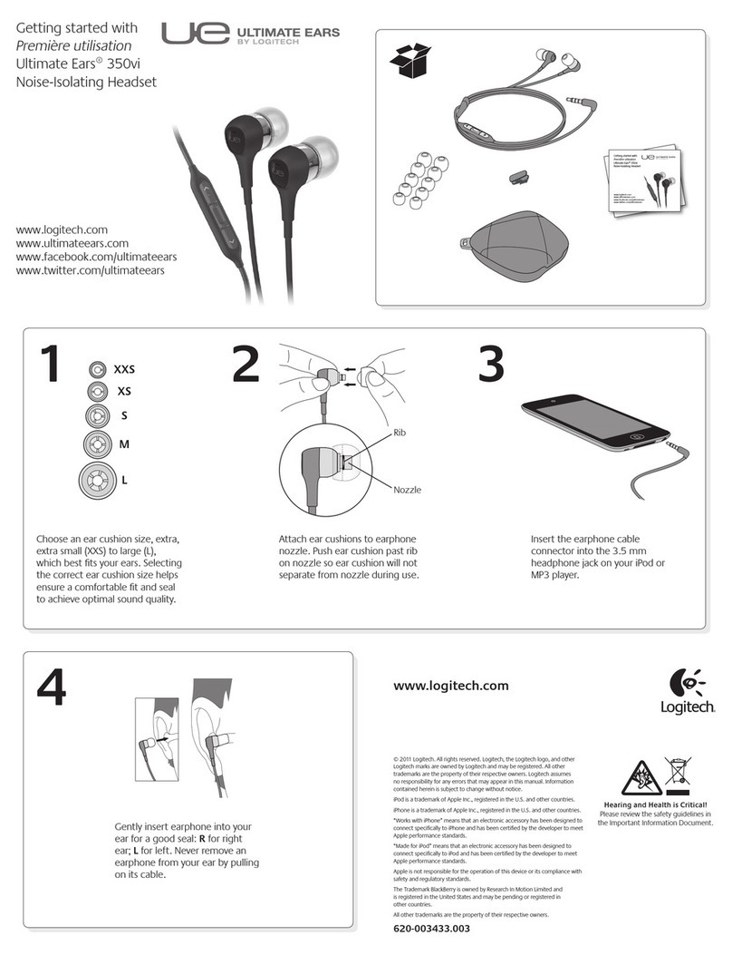 Logitech Ultimate Ears 350vi User manual Logitech Ultimate Ears 350vi User manual