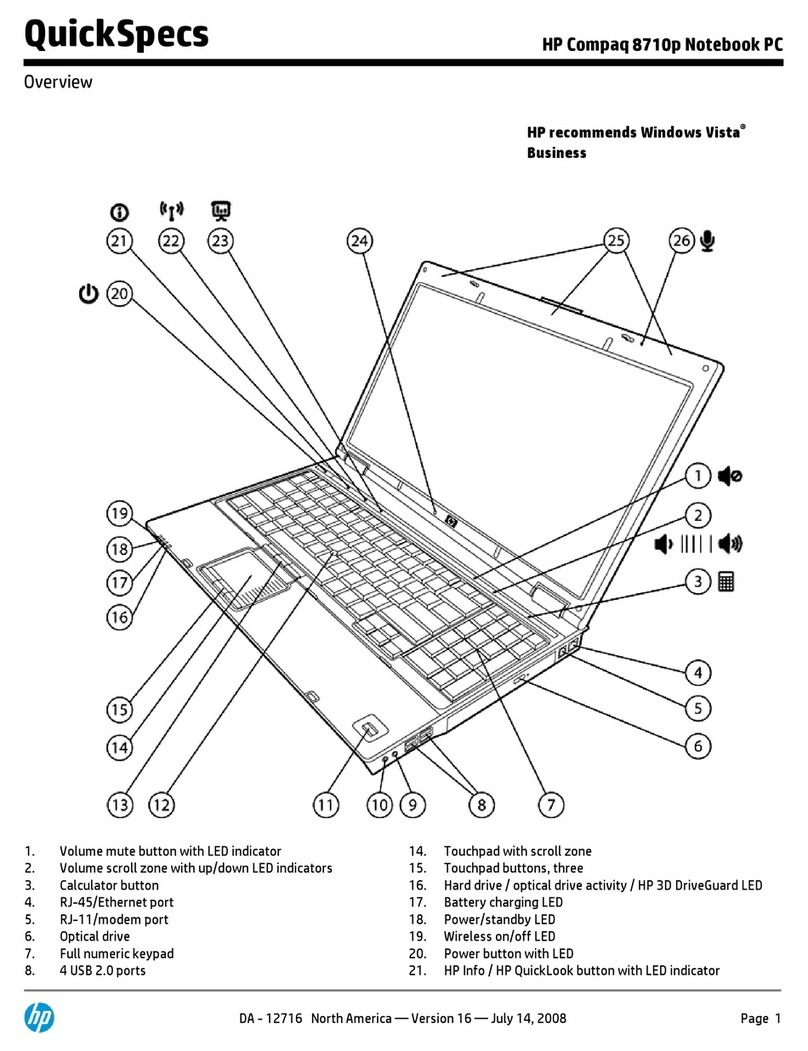HP 8710p - Compaq Business Notebook User instructions