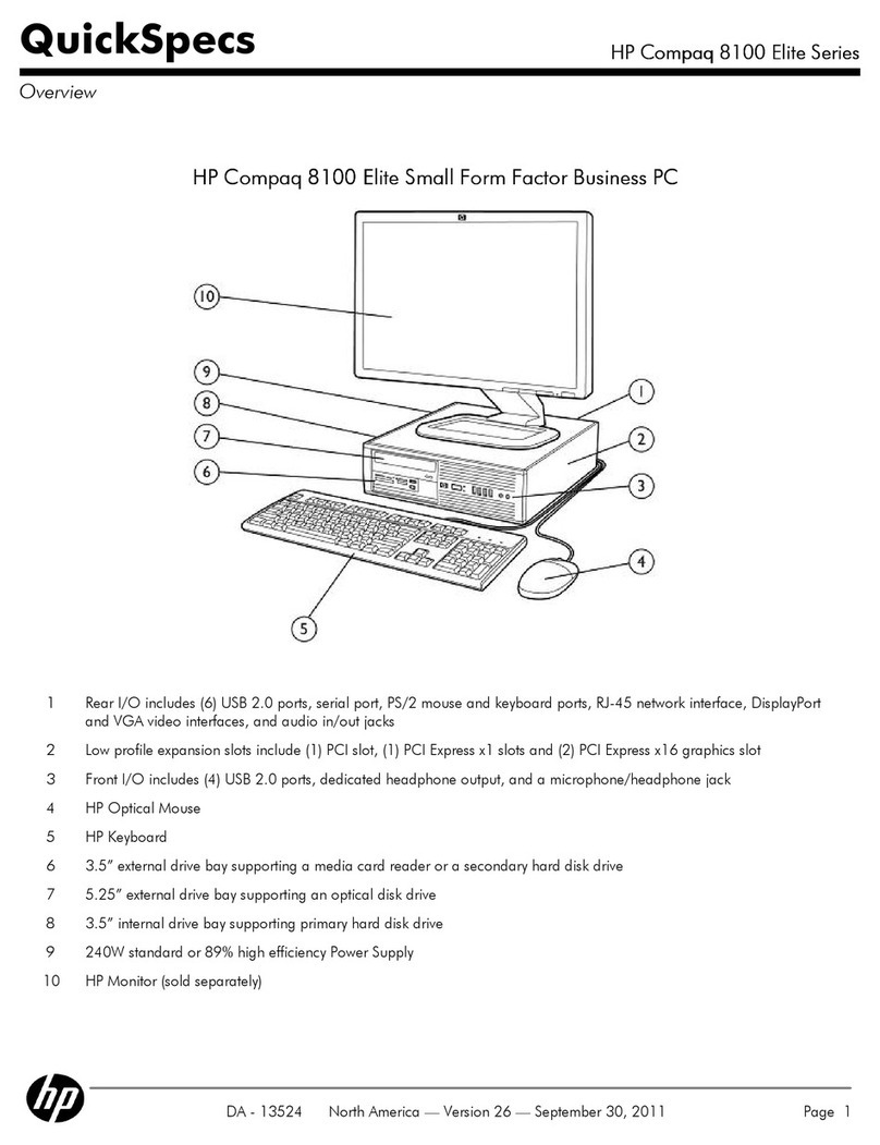 HP 8100 - Elite Convertible Minitower PC User instructions