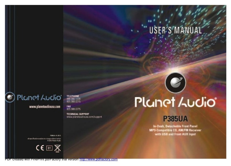 Planet Audio P385UA User manual