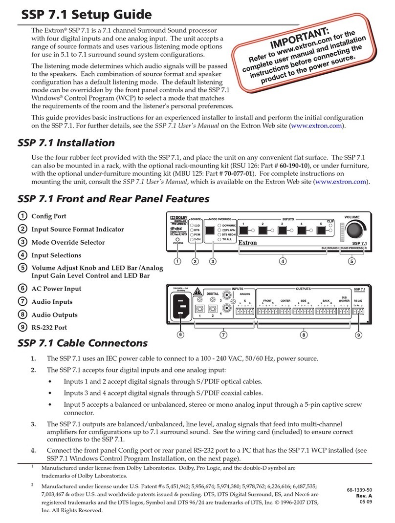 Extron electronics SSP 7.1 User manual