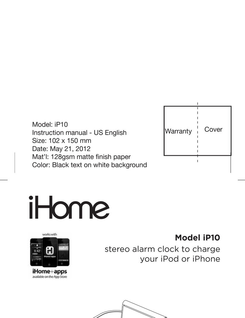 iHome iHome iP10 instruction manual iHome iHome iP10 instruction manual