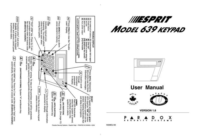 Paradox Esprit 639 User manual