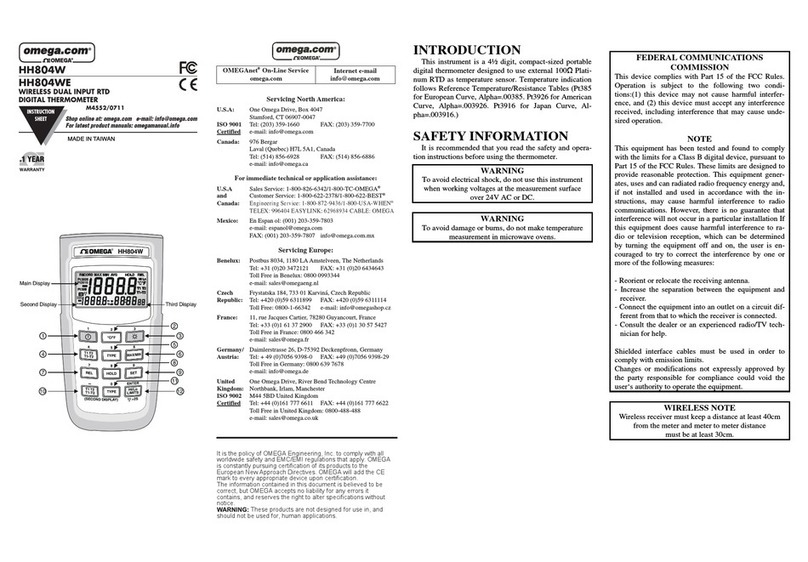 Omega Engineering HH804W User manual