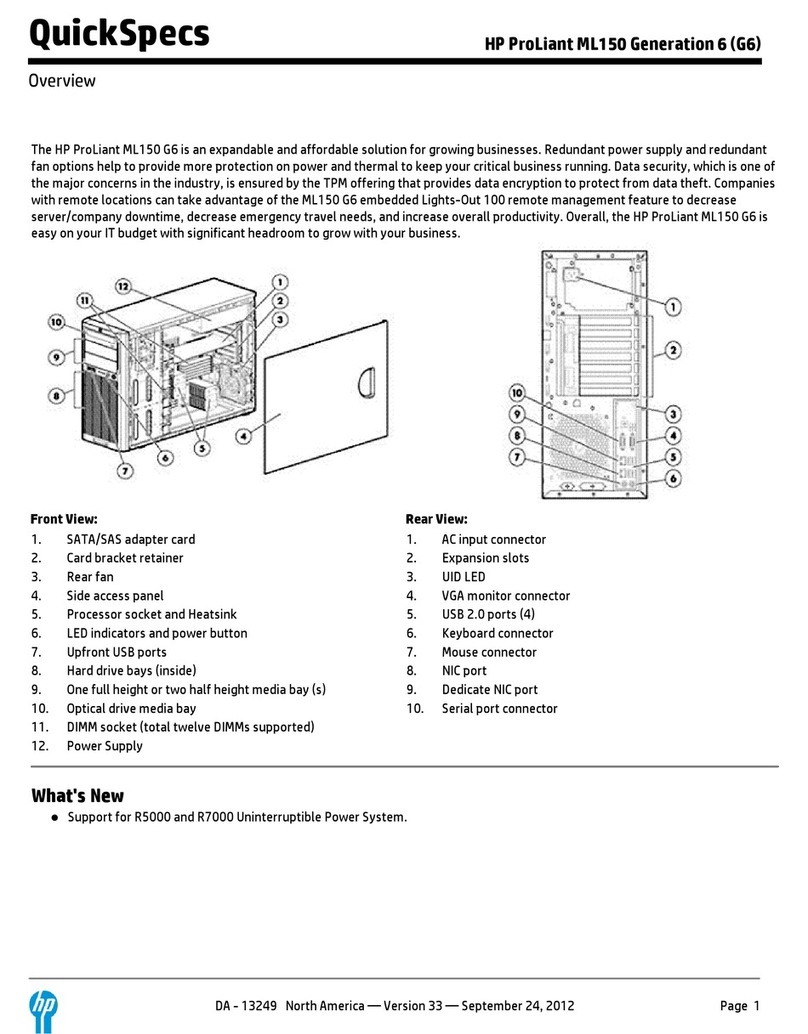 HP ML150 - ProLiant - G6 User instructions
