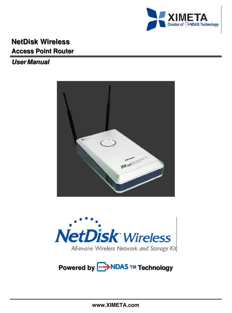 Ximeta NetDisk Wireless Access Point Router user manual