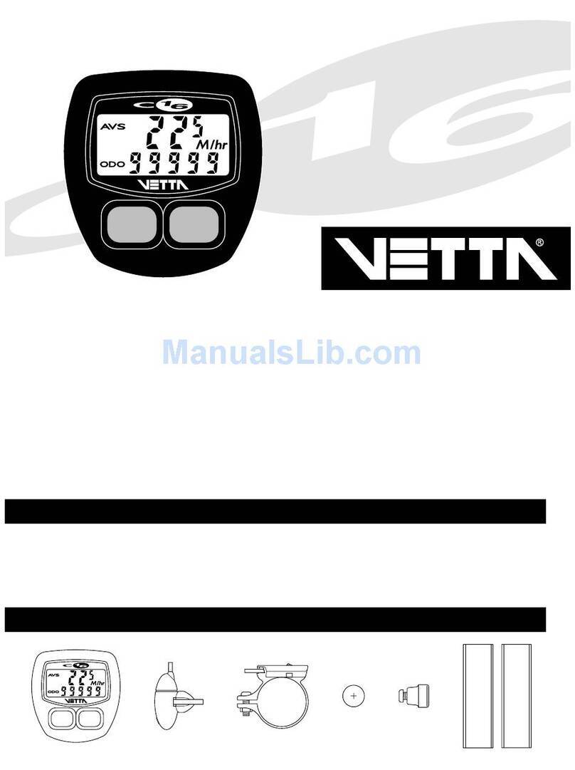 Vetta CYCLE COMPUTER User manual Vetta CYCLE COMPUTER User manual