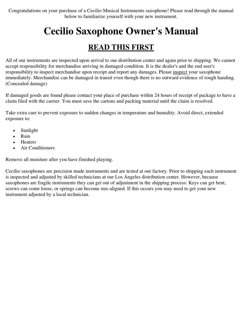 Cecilio Cecilio Saxophone owner's manual