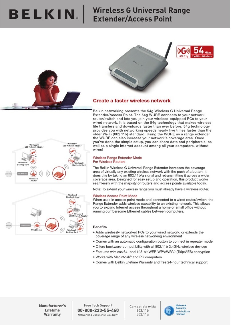 Belkin F5D7132 - Wireless G Universal Range Extender/Access... User manual Belkin F5D7132 - Wireless G Universal Range Extender/Access... User manual