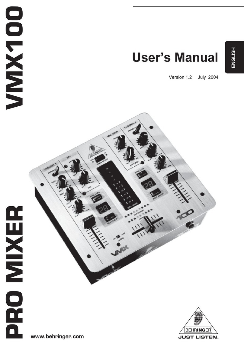 Behringer Pro Mixer VMX100 user manual