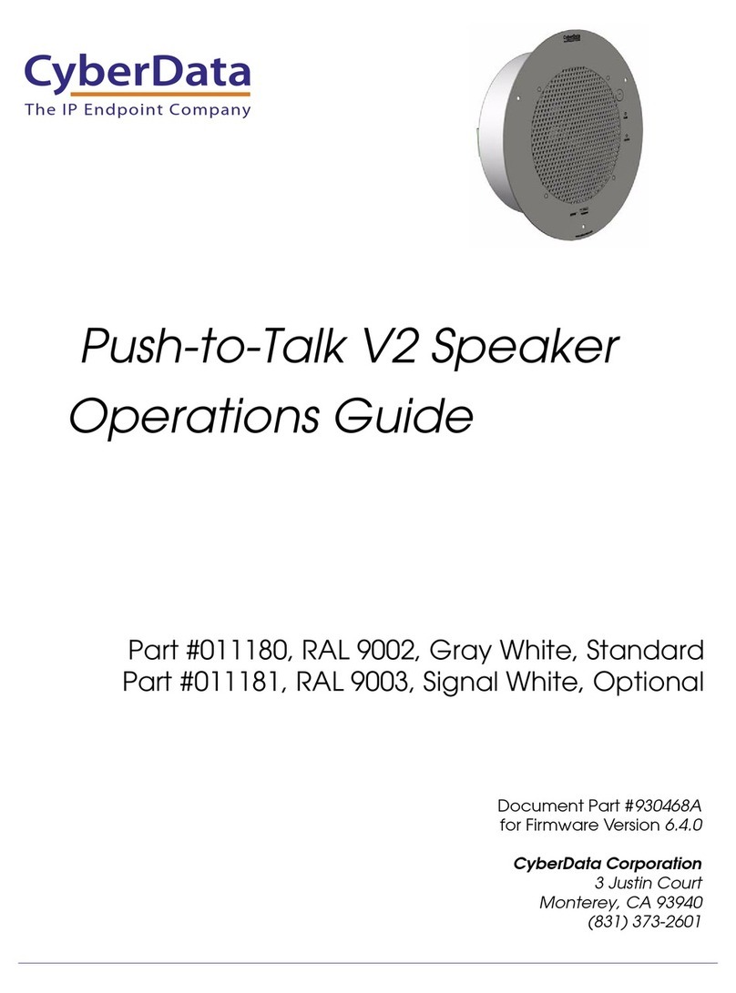 CyberData 11180 User manual