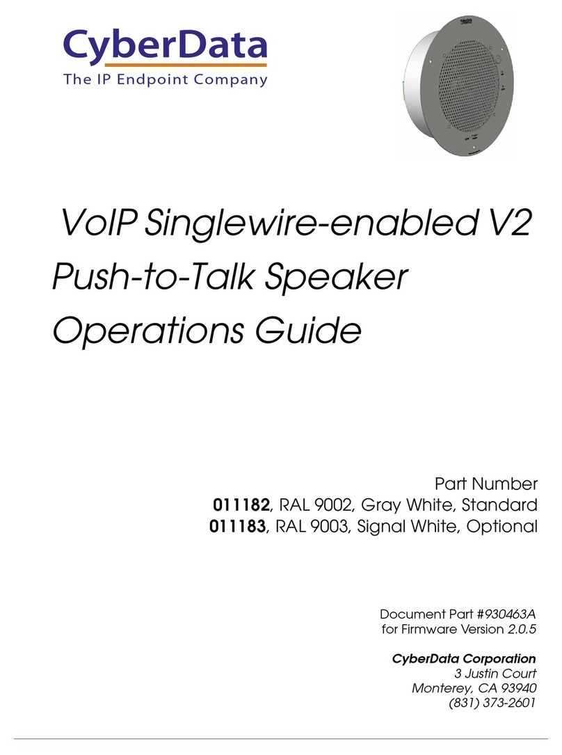 CyberData 11182 User manual