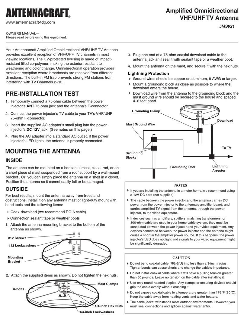 AntennaCraft 5MS921 owner's manual
