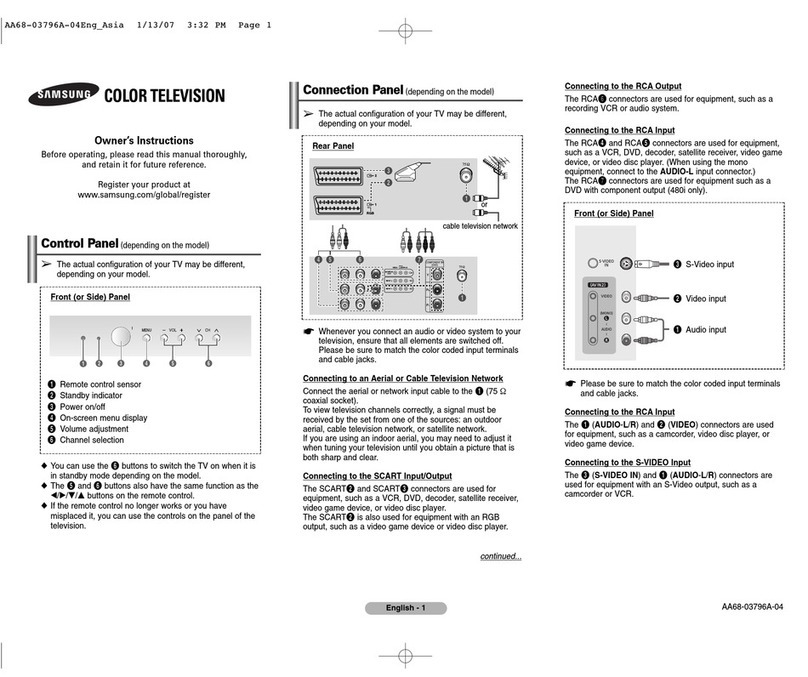 Samsung COLOR TELEVISION User manual