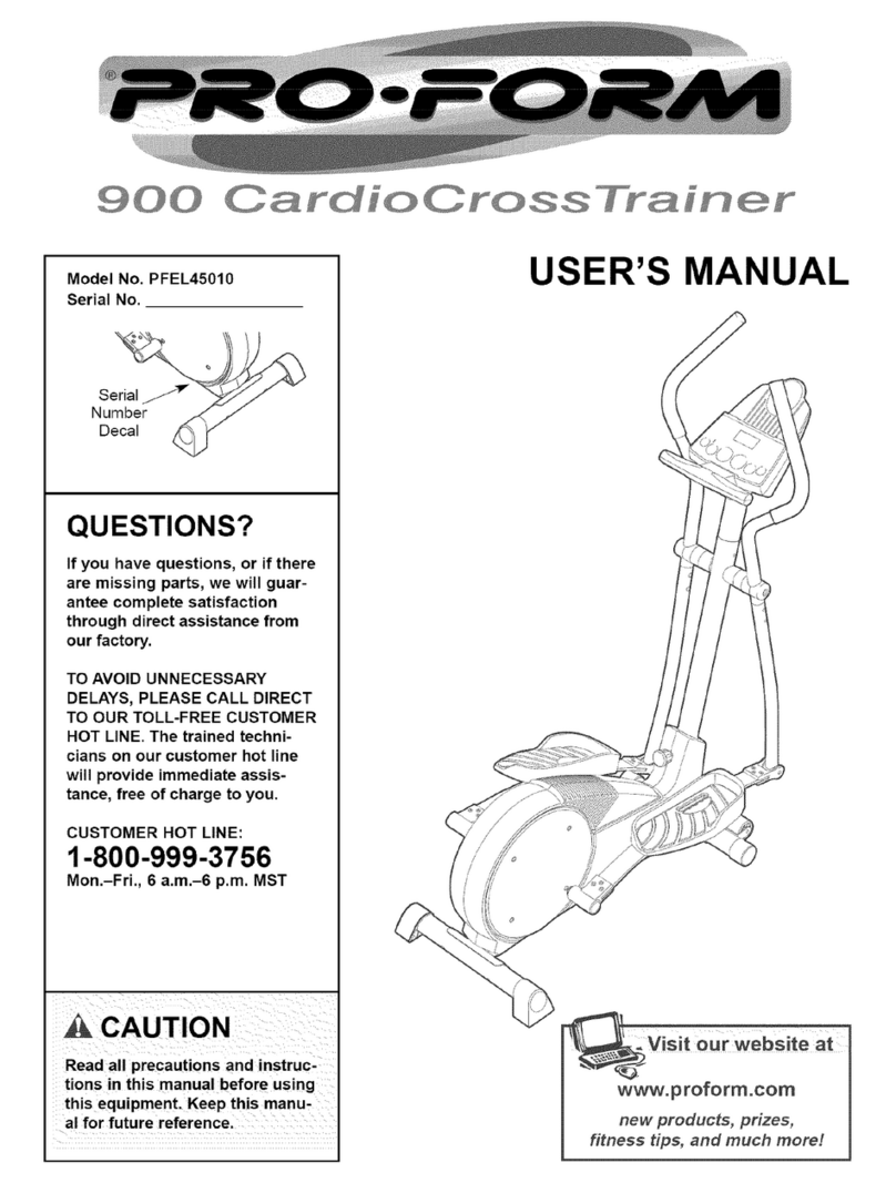 Pro-Form 900 CardioCrossTrainer User manual