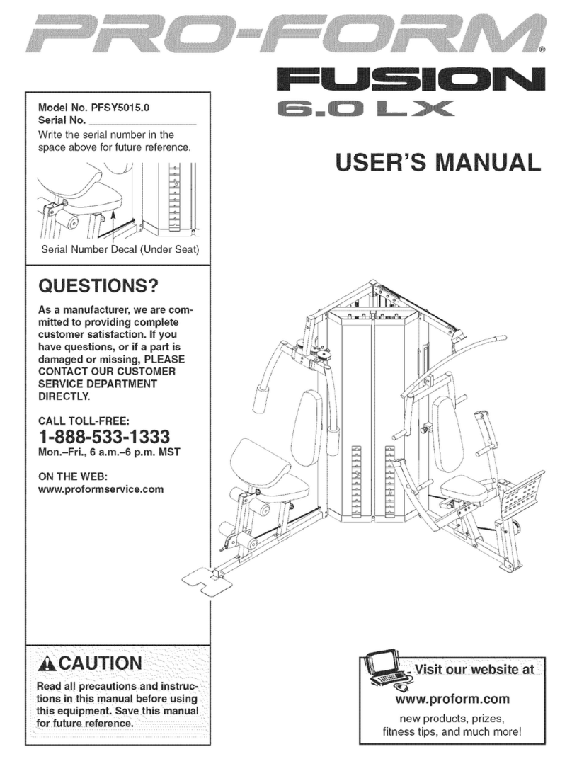 Pro-Form Fusion 6.0 LX user manual