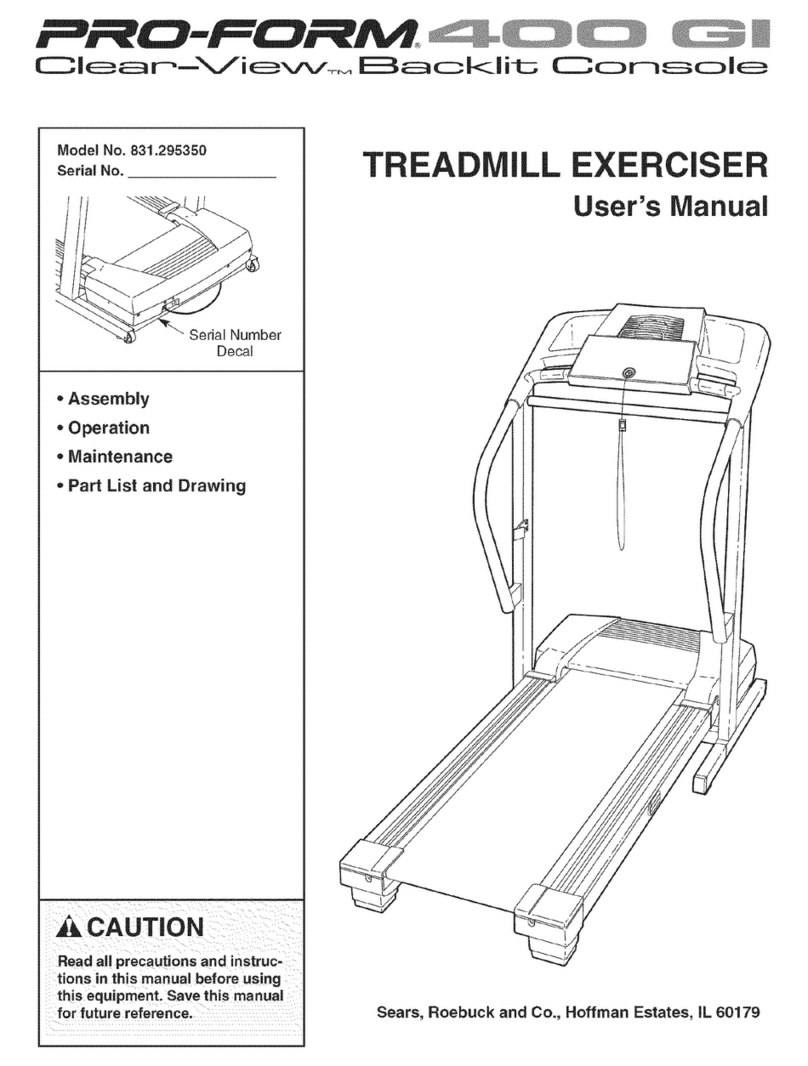 Pro-Form 400 Gi Treadmill User manual