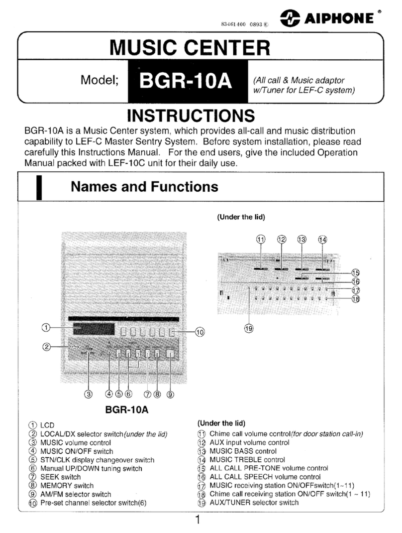 Aiphone BGR-10A instructions