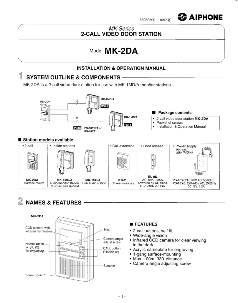 Aiphone MK-2DA User manual