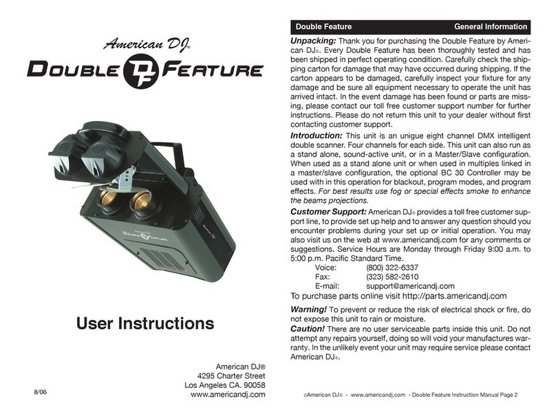 American DJ Double Feature User instructions American DJ Double Feature User instructions