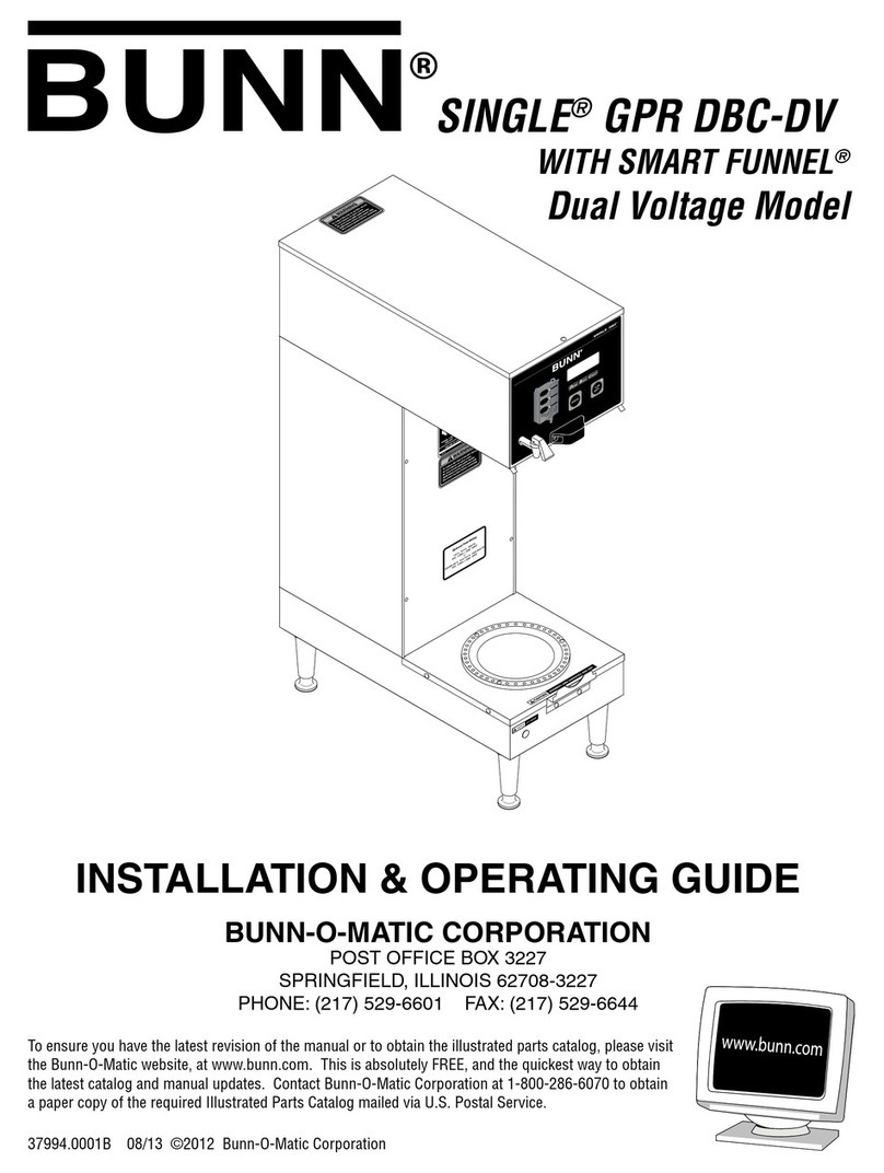 Bunn SINGLE GPR DBC-DV Troubleshooting guide