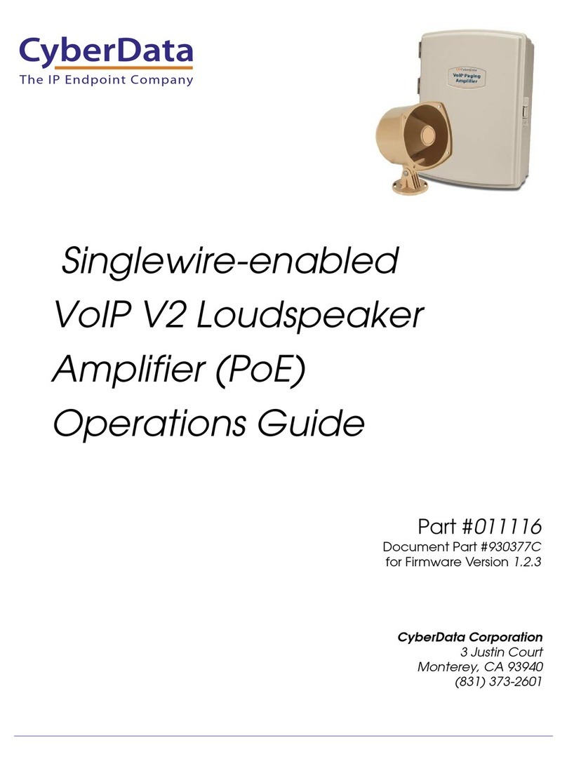 CyberData 11116 Operation guide