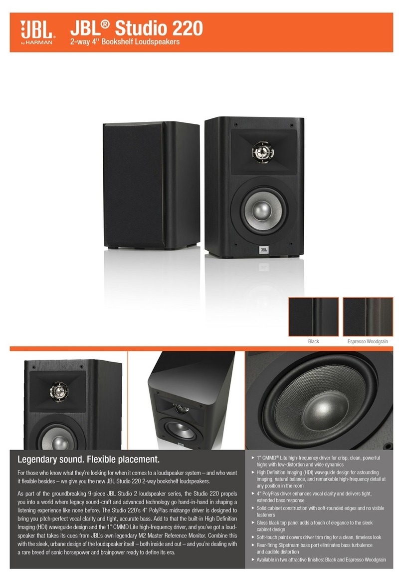 JBL Reference 220 Installation and operation manual JBL Reference 220 Installation and operation manual