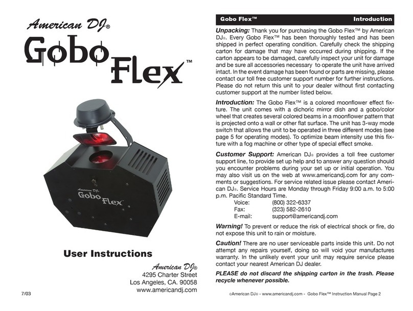 American DJ Gobo Flex User instructions