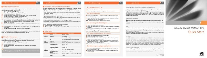 Huawei EchoLife BM635 WiMAX CPE User manual