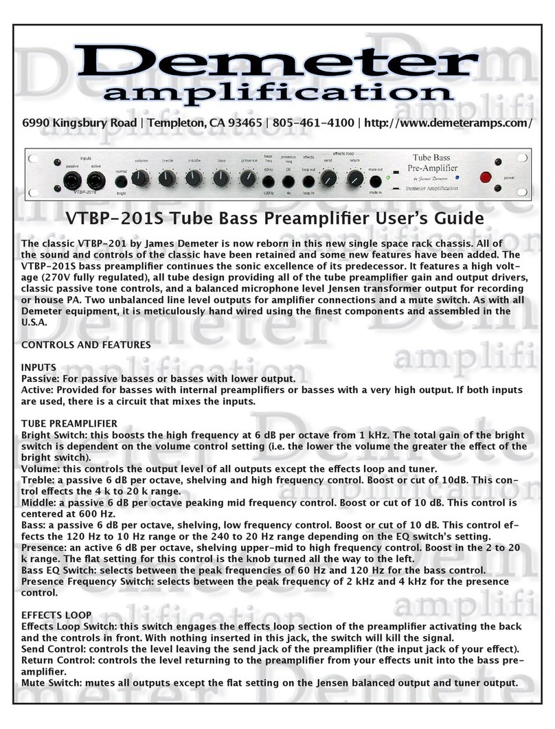 Demeter Amplification VTBP-201S User manual