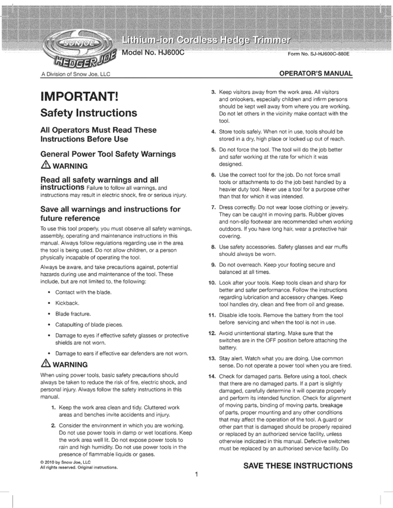 SNOWJOE HJ600C User manual