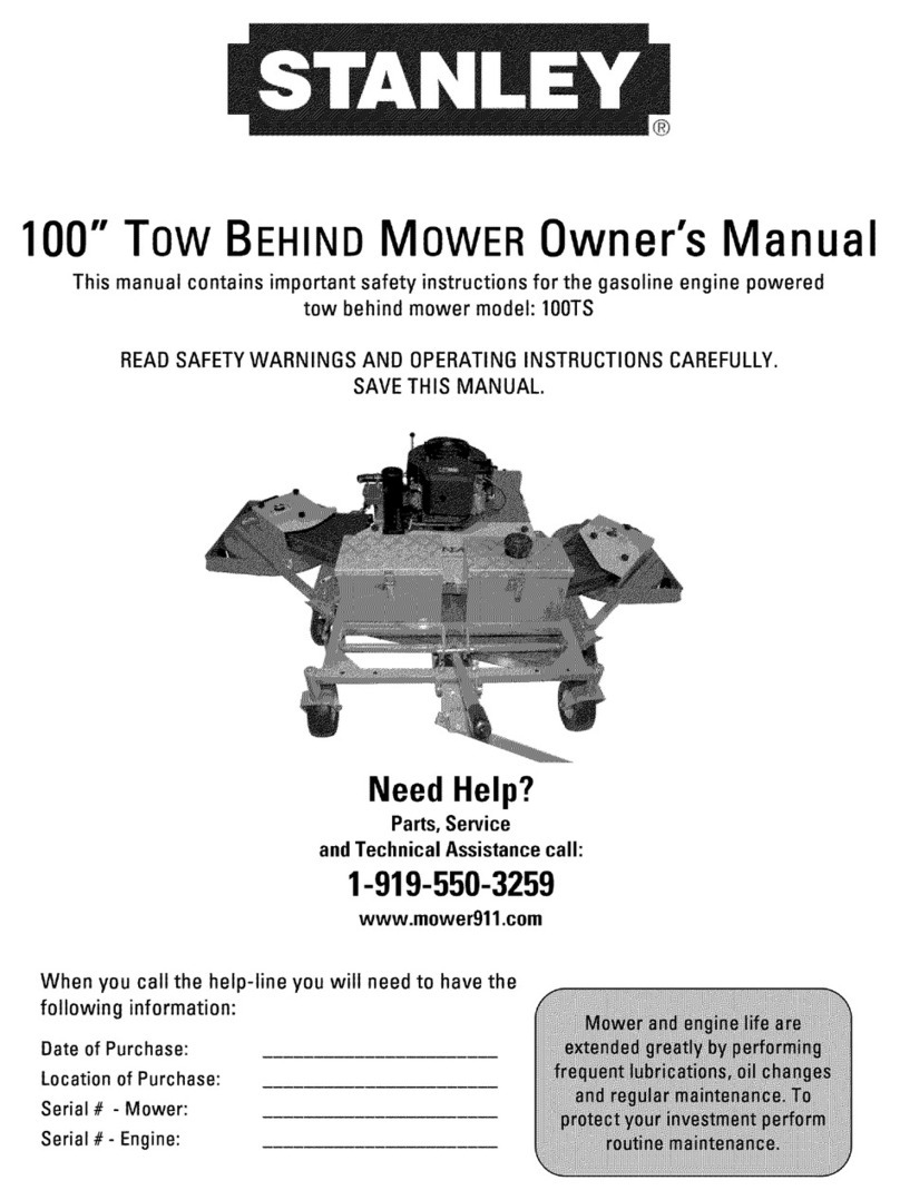 Stanley 100" Tow BEHIND MOWER User manual
