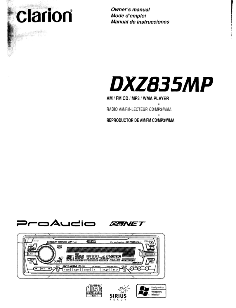 Clarion ProAudio DXZB35MP User manual