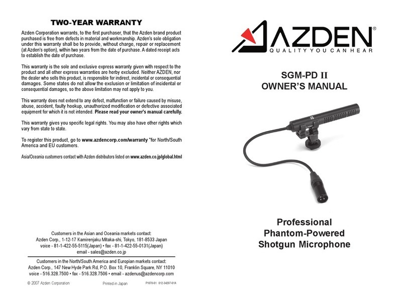 Azden SGM-PD II owner's manual