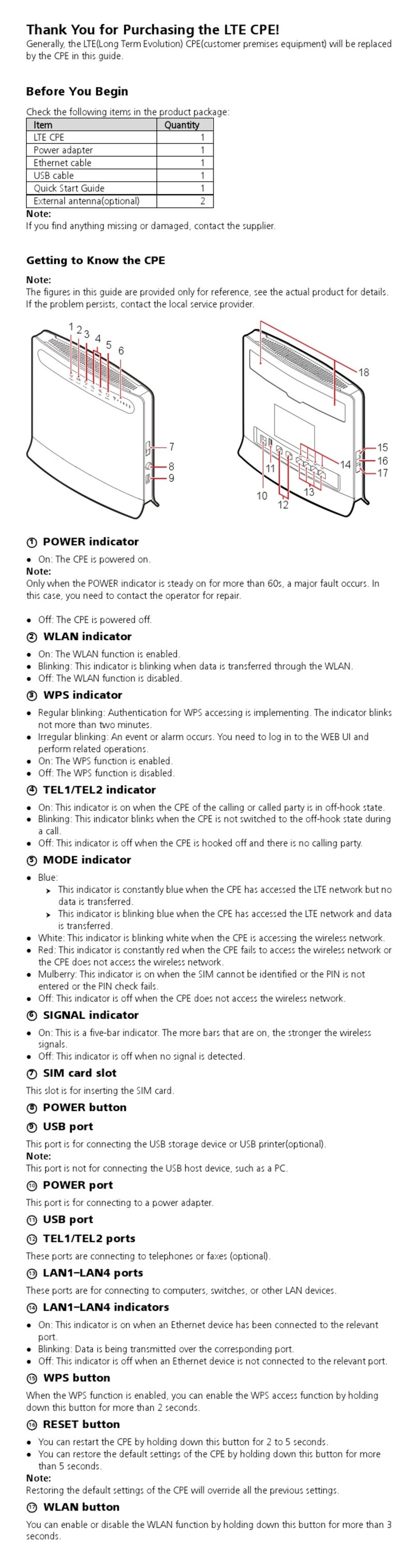 Huawei LTE CPE user guide
