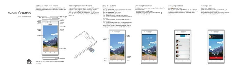 Huawei Ascend P2 quick start guide