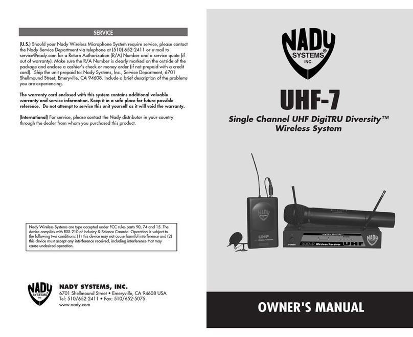 Nady Systems UHF-7 User manual
