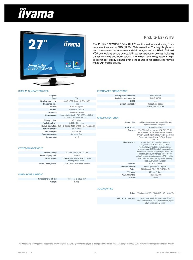 Iiyama ProLite E2773HS User manual