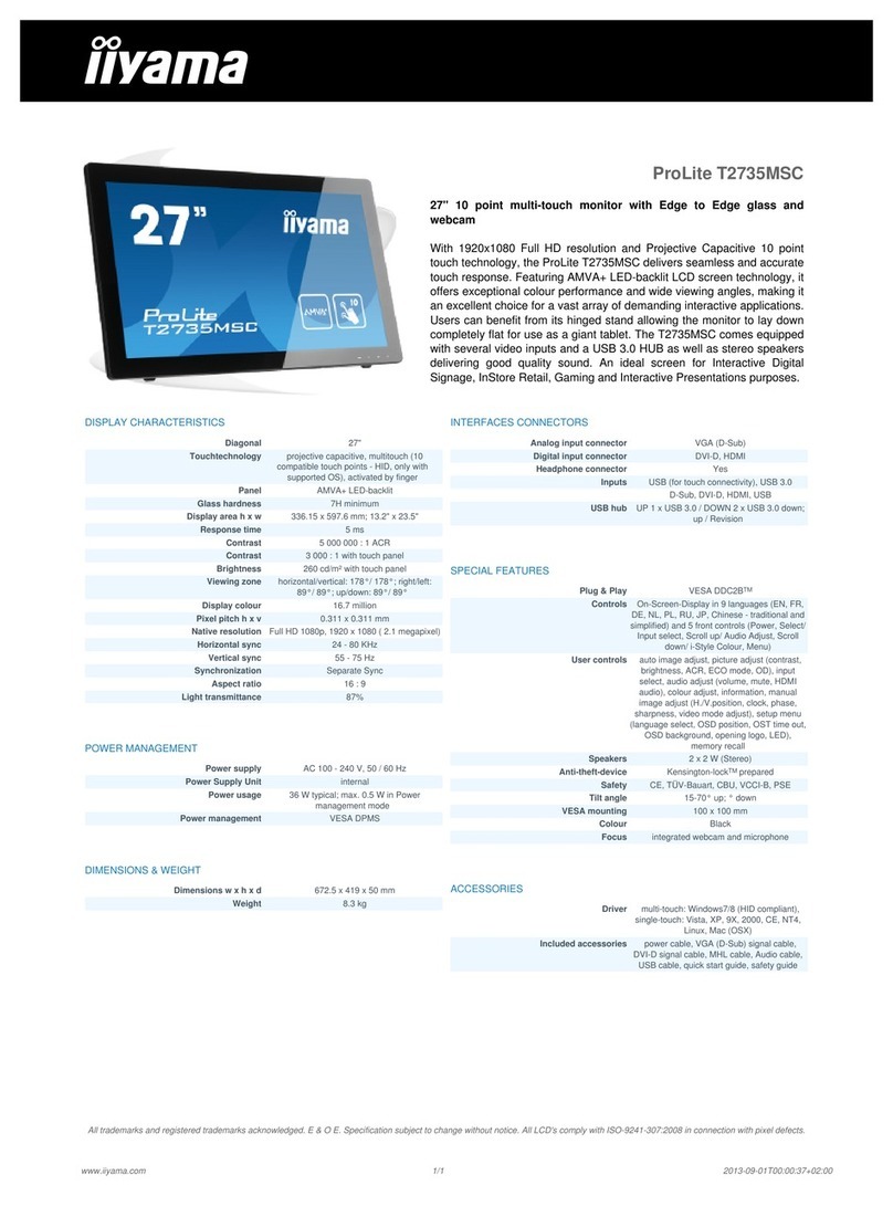 Iiyama ProLite T2735MSC User manual