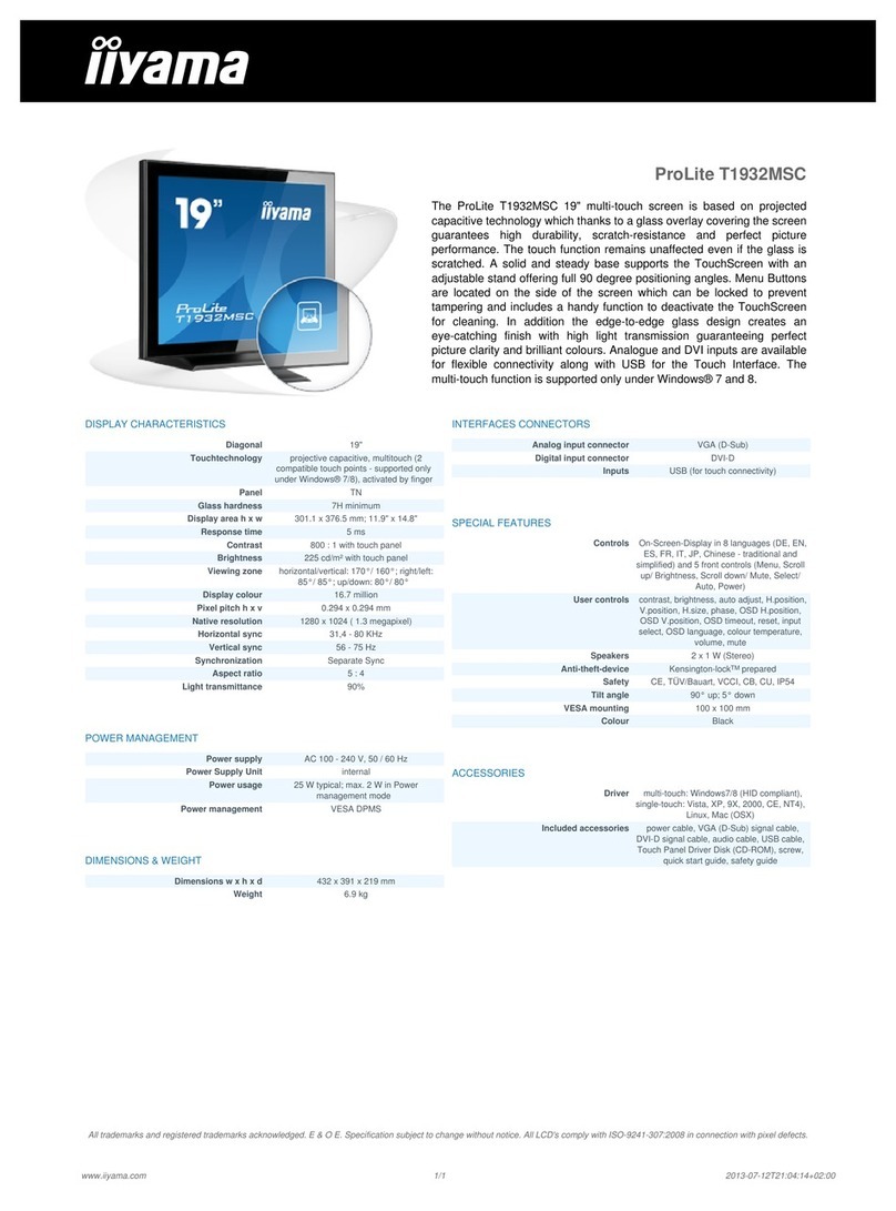 Iiyama ProLite T1932MSC specification