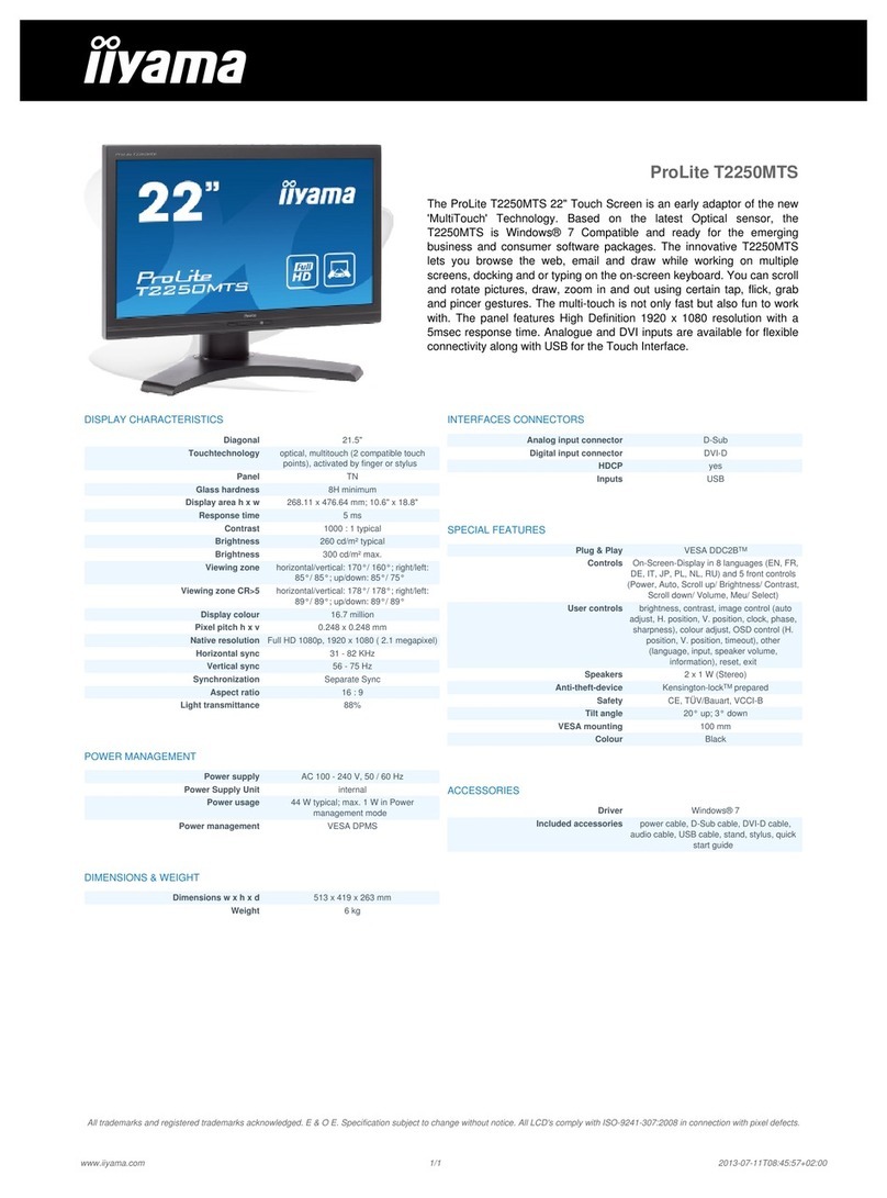 Iiyama ProLite T2250MTS User manual