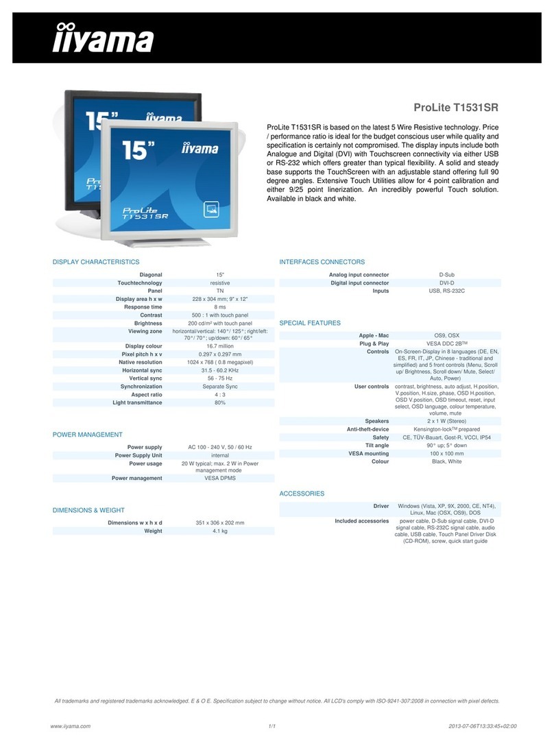 Iiyama ProLite T1531SR User manual