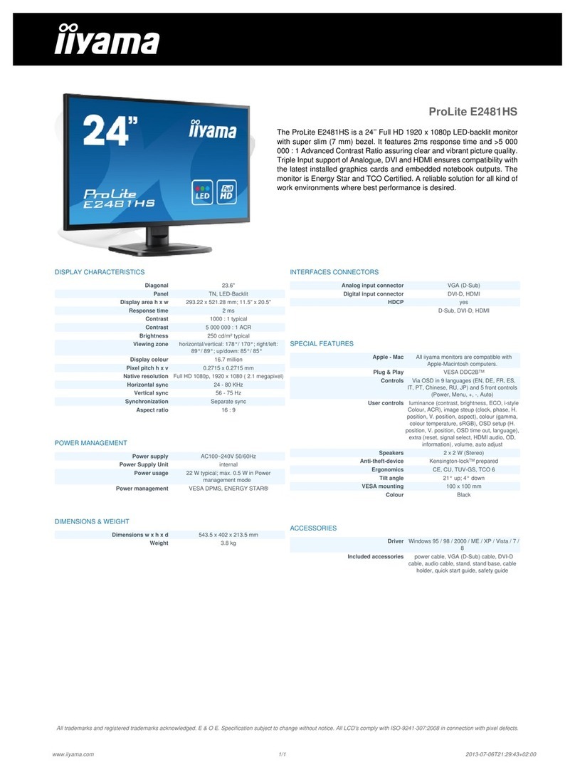 Iiyama ProLite E2481HS User manual
